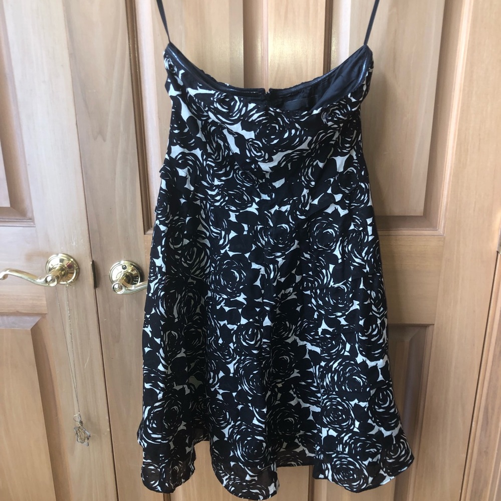 Black and white floral print dress